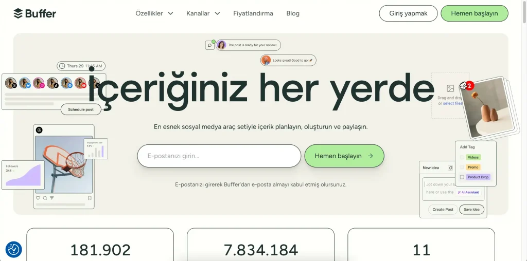 Buffer - Sosyal Medya İçerik Paylaşımını Planlayın
