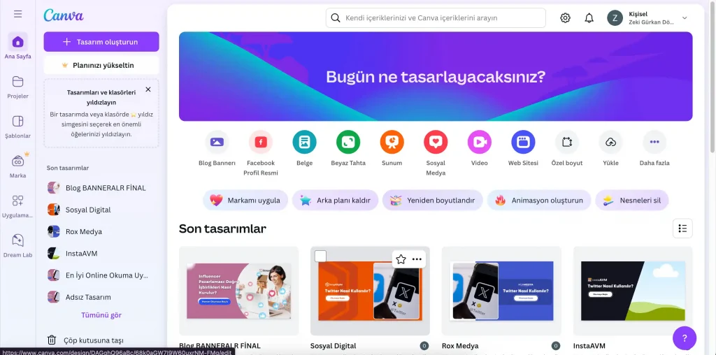 Canva - Profesyonel Tasarımlar Oluşturun