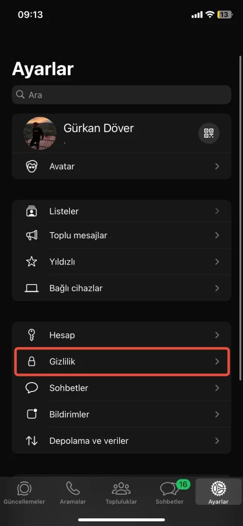 Okundu Bilgisi (Mavi Tik) Özelliğini Kapatmak
