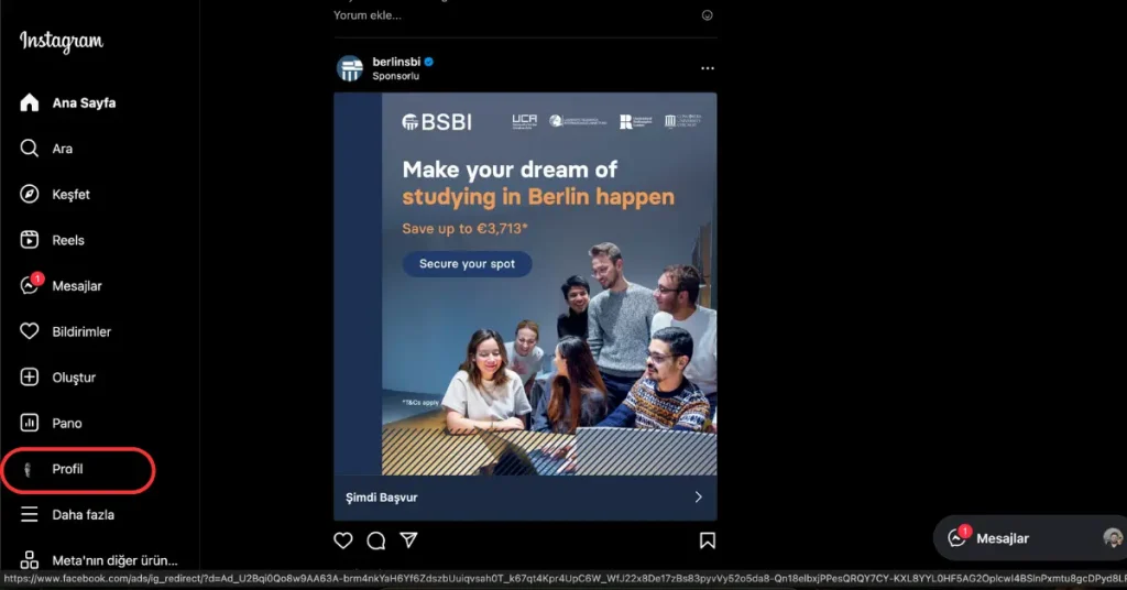 Instagram Benzer Hesap Önerilerini Devre Dışı Bırakma (Bilgisayar)
